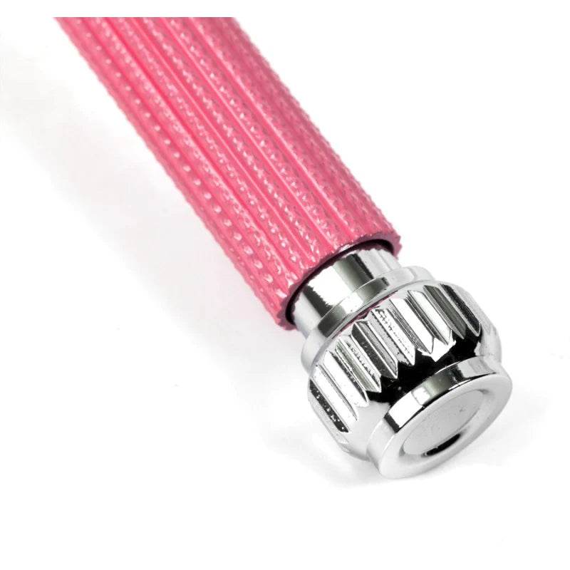 MAQUINA DE AFEITAR FEMENINA PARKER DOBLE HOJA RECARGABLE-ROSADA