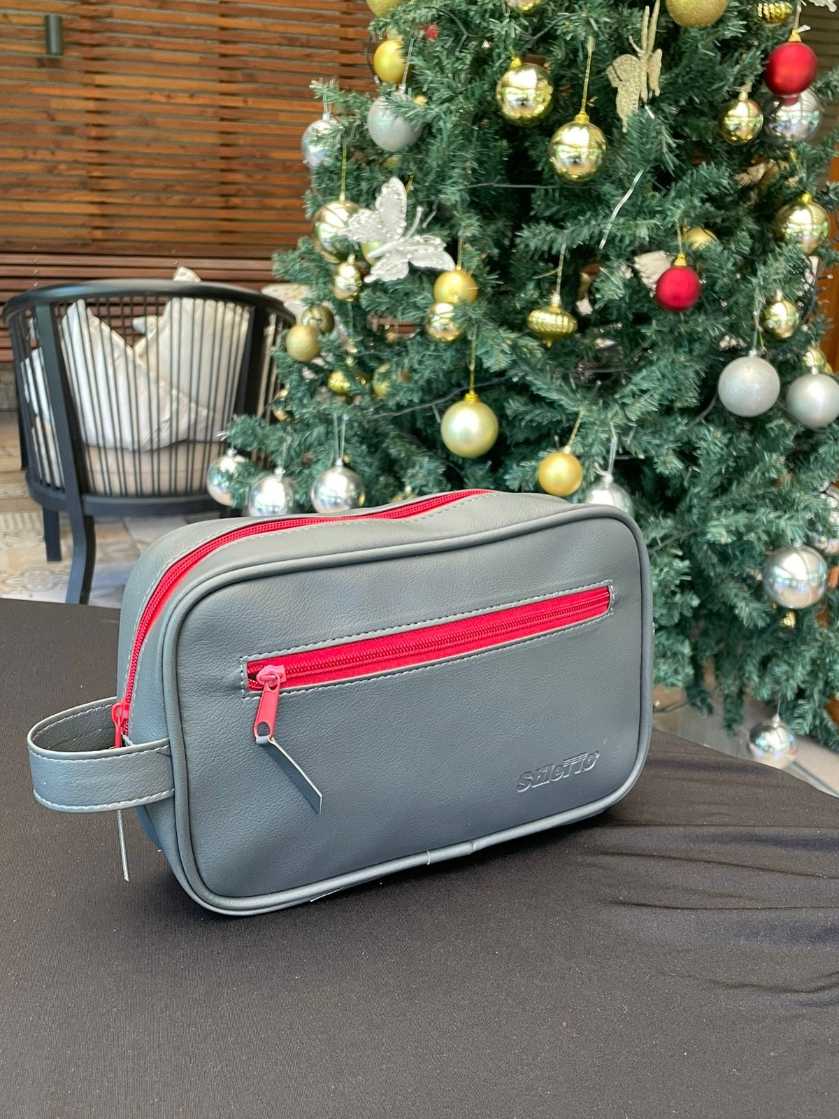 STILETTO NECESSAIRE DE ECO CUERO-GRIS