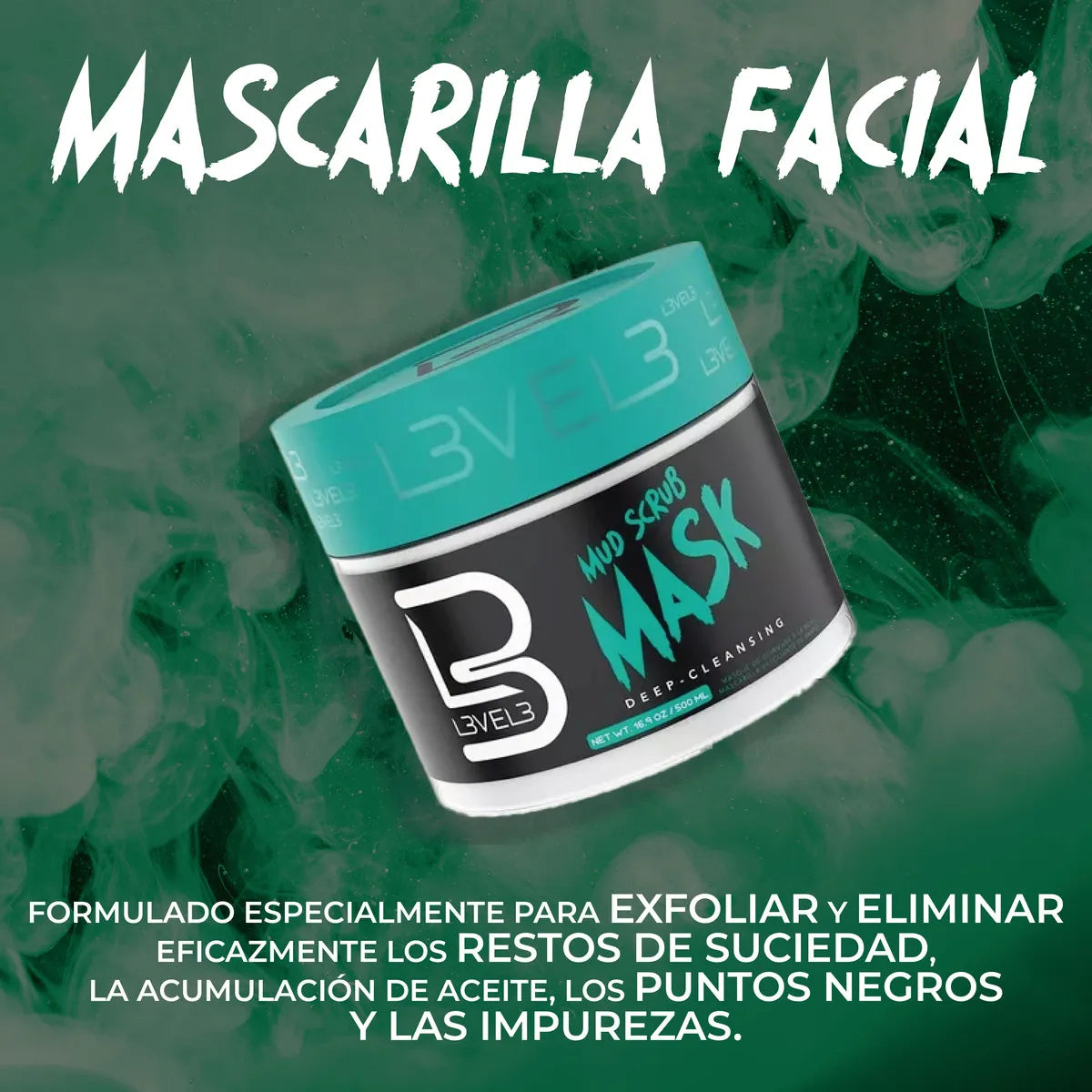 LEVEL3 MUD SCRUB MASK-Exfoliante Facial-500 ml