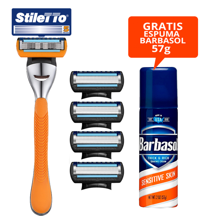 STILETTO® KIT DE AFEITAR DE 5 HOJAS-ULTRA