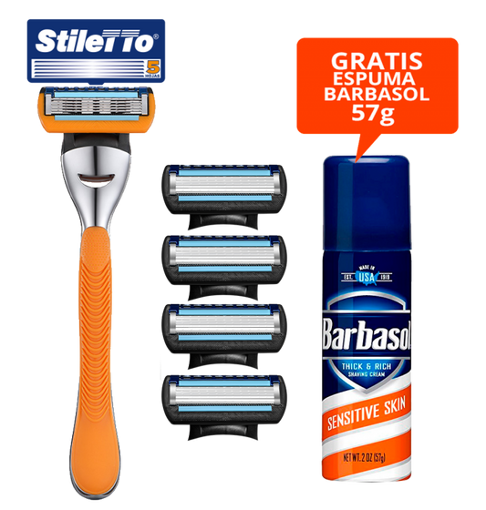 STILETTO® KIT DE AFEITAR DE 5 HOJAS-ULTRA