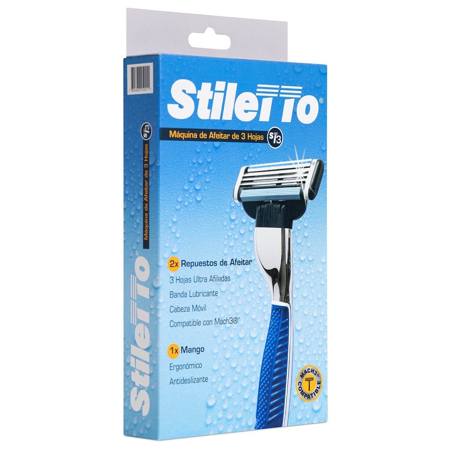 STILETTO® KIT DE AFEITADO DE 3 HOJAS COMPATIBLE CON GILLETTE® MACH3®