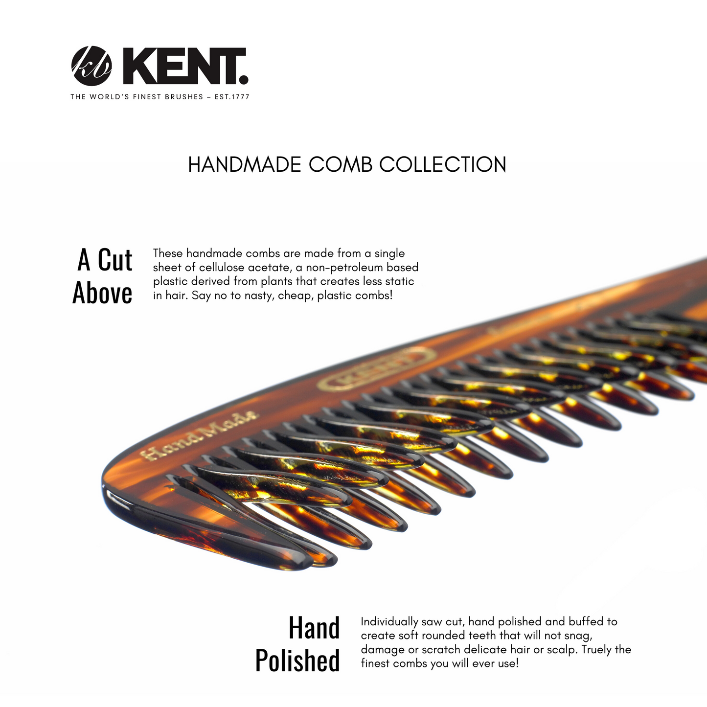 KENT PEINETA CON MANGO Y DIENTES GRUESOS