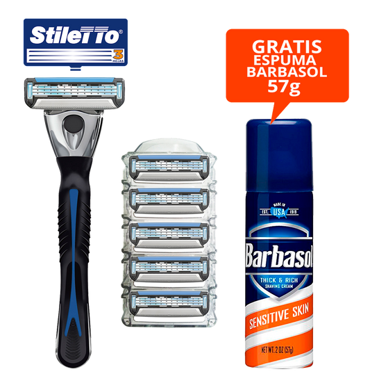 STILETTO® KIT DE AFEITAR DE 3 HOJAS