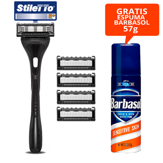 STILETTO® KIT DE AFEITAR DE 5 HOJAS PREMIUM