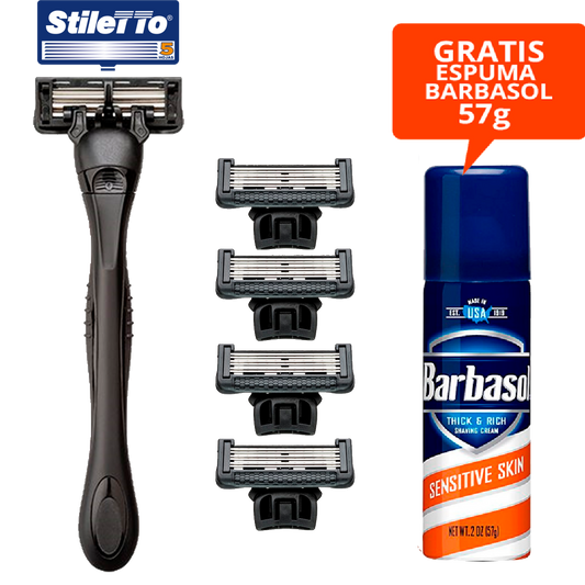 STILETTO® KIT DE AFEITAR DE 5 HOJAS PRO
