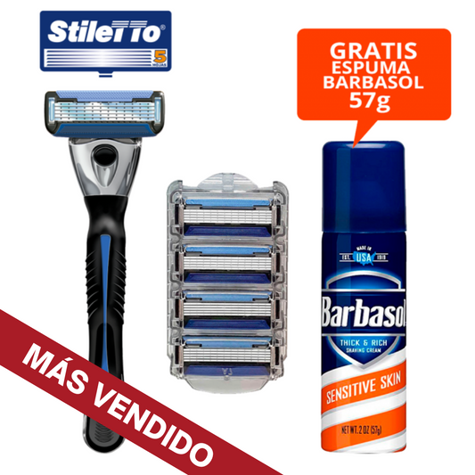 STILETTO® KIT DE AFEITAR DE 5 HOJAS