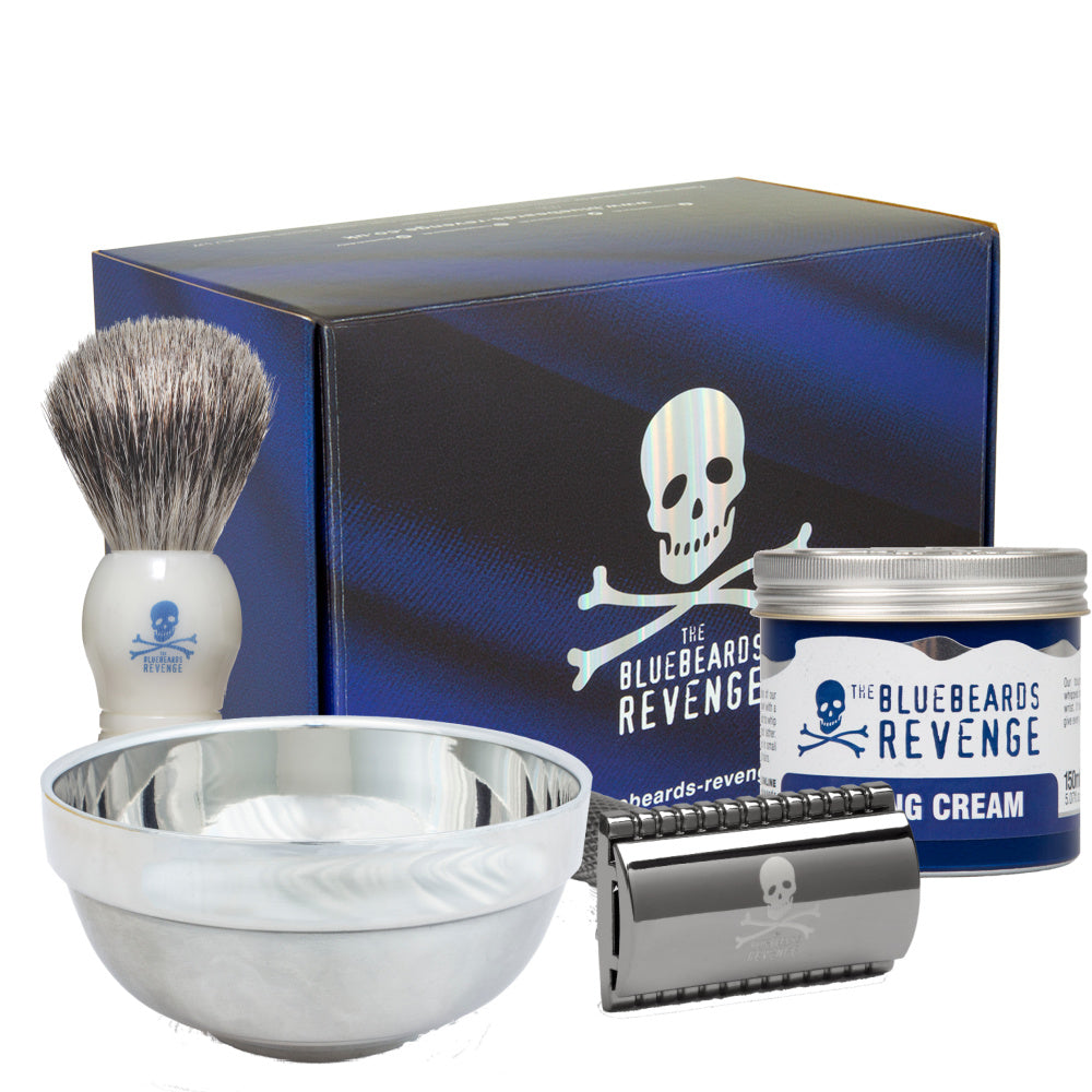 THE BLUEBEARDS REVENGE SET BARBERO CON MAQUINA DOBLE HOJA