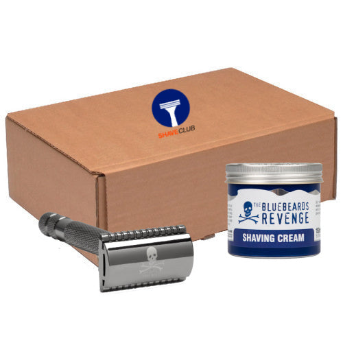 THE BLUEBEARDS REVENGE SET CREMA DE AFEITAR Y MAQUINA DE AFEITAR DOBLE HOJA