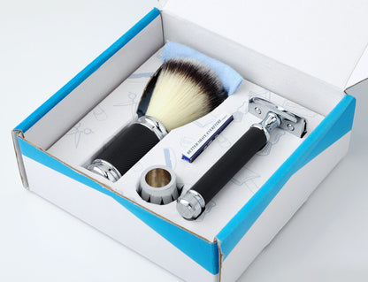 PEARL SET DE AFEITADO BROCHA Y MAQUINA DE AFEITAR DOBLE HOJA SRS -T121