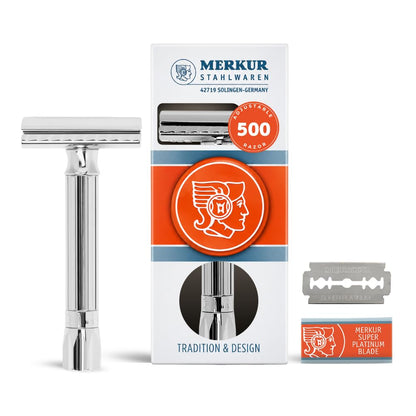 MERKUR PROGRESS 500 MAQUINA DE AFEITAR DOBLE HOJA-AJUSTABLE MANGO CORTO-500101