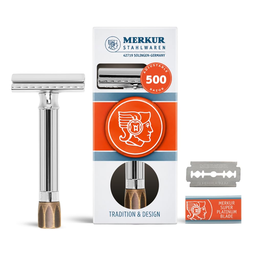 MERKUR PROGRESS 500 MAQUINA DE AFEITAR DOBLE HOJA-AJUSTABLE MANGO CORTO-500105