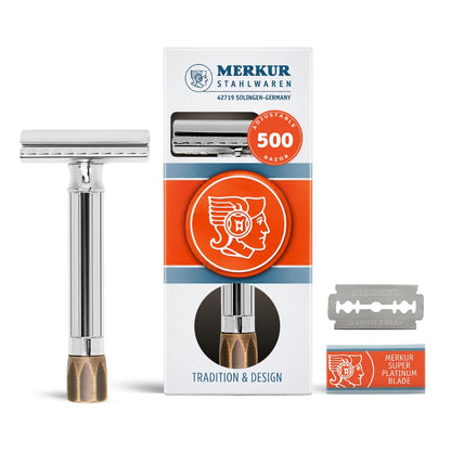 MERKUR PROGRESS 500 MAQUINA DE AFEITAR DOBLE HOJA-AJUSTABLE MANGO CORTO-500105