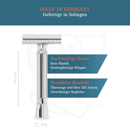 MERKUR PROGRESS 500 MAQUINA DE AFEITAR DOBLE HOJA-AJUSTABLE MANGO CORTO-500101