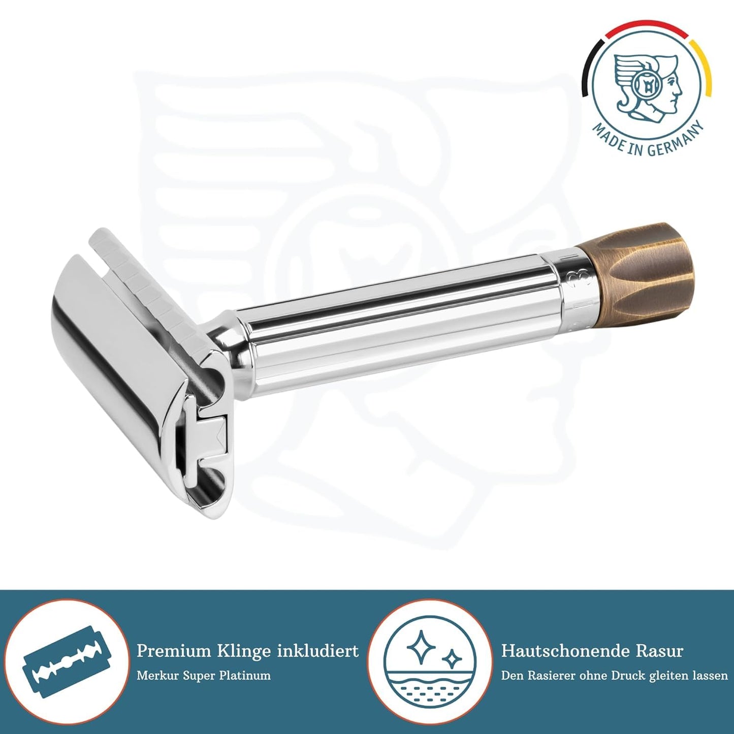 MERKUR PROGRESS 500 MAQUINA DE AFEITAR DOBLE HOJA-AJUSTABLE MANGO CORTO-500105