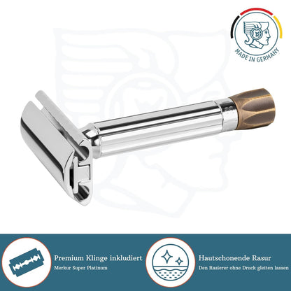 MERKUR PROGRESS 500 MAQUINA DE AFEITAR DOBLE HOJA-AJUSTABLE MANGO CORTO-500105