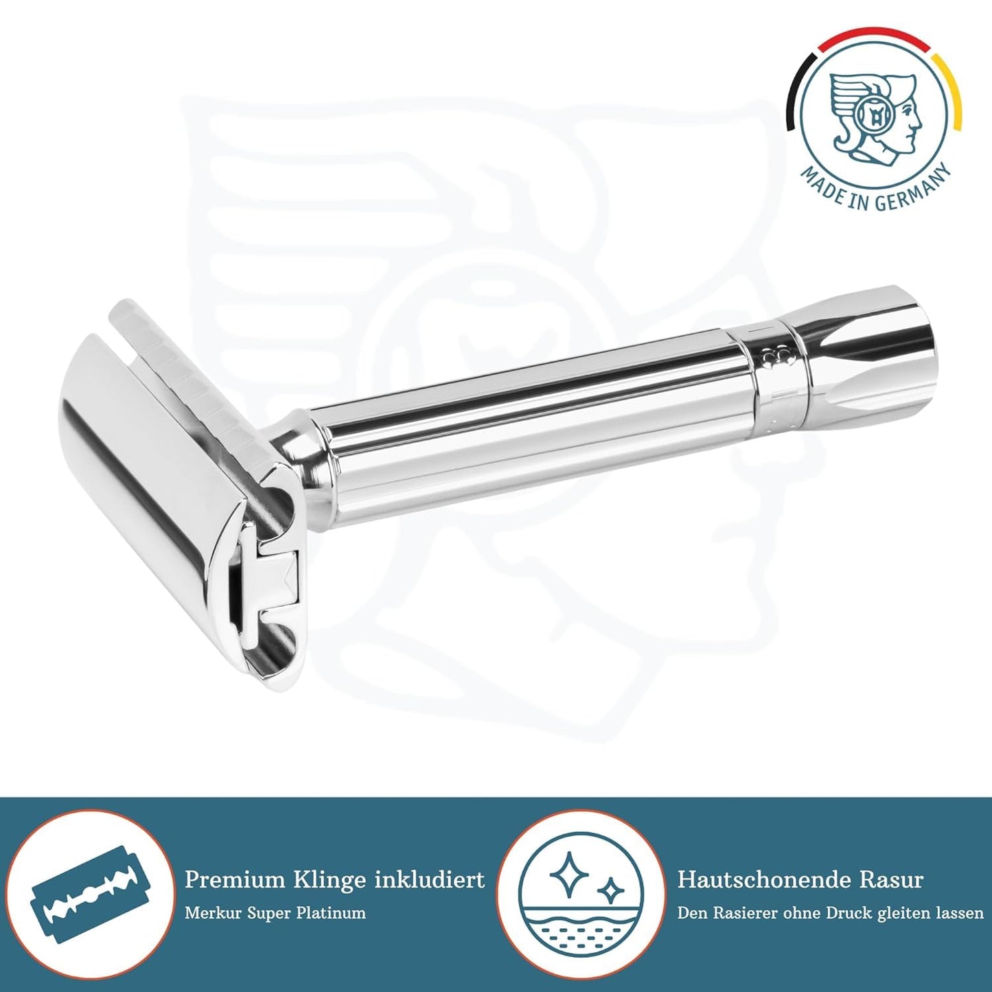 MERKUR PROGRESS 500 MAQUINA DE AFEITAR DOBLE HOJA-AJUSTABLE MANGO CORTO-500101