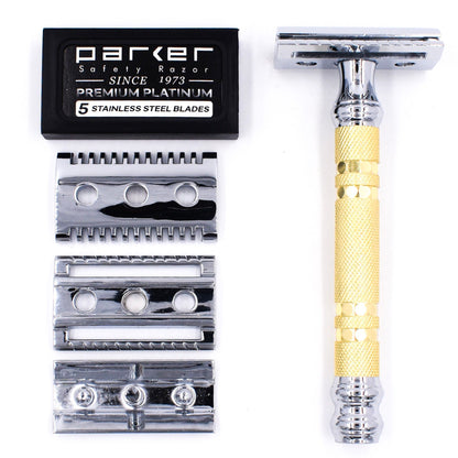 PARKER 69CR MAQUINA DE AFEITAR DOBLE HOJA DE CABEZAL INTERCAMBIABLE