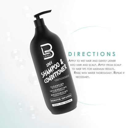 LEVEL3 SHAMPOO Y ACONDICIONADOR 2 en 1 1000 ml.