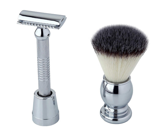 PEARL SET DE AFEITADO BROCHA Y MAQUINA DE AFEITAR DOBLE HOJA SRS -27501