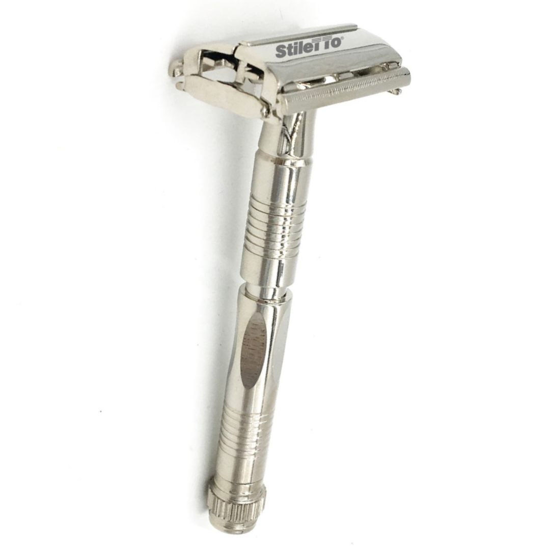 STILETTO ST90 MAQUINA DE AFEITAR DOBLE HOJA APERTURA MARIPOSA