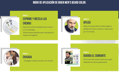 BIGEN TINTE PARA BARBA Y BIGOTES-B102 NEGRO NATURAL