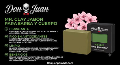DON JUAN JABON ORGANICO PARA BARBA Y CUERPO- MR. CLAY