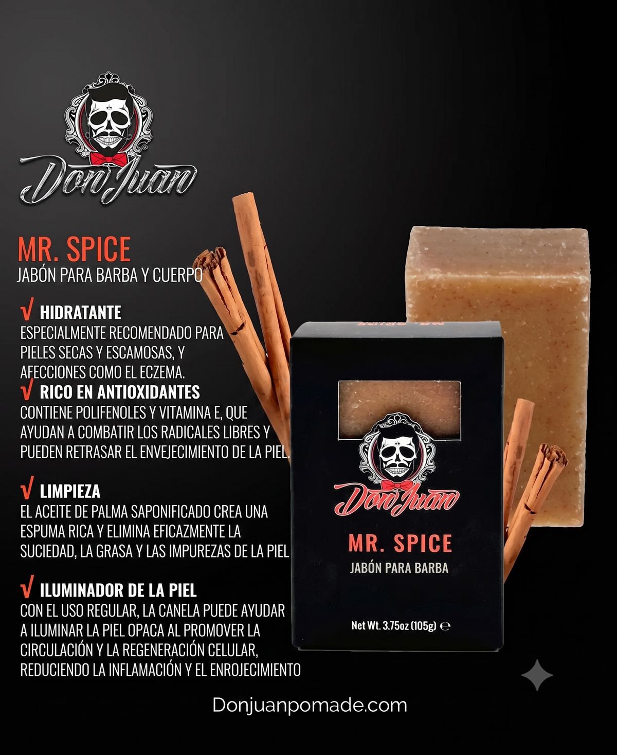 DON JUAN JABON ORGANICO PARA BARBA Y CUERPO- MR. SPICE