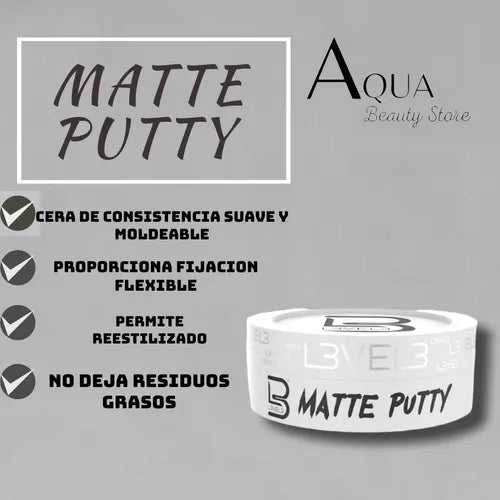 LEVEL3  PASTA MATE PUTTY (MASILLA) PARA CABELLO-150 ml