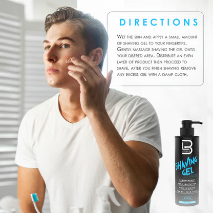 LEVEL3 GEL TRANSPARENTE DE AFEITADO AQUA 500 ml