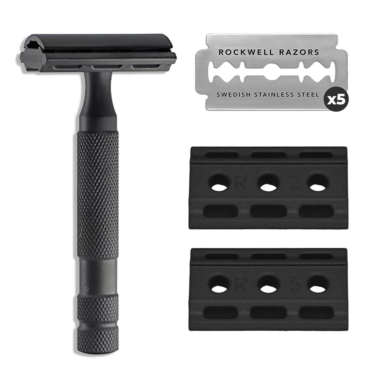 ROCKWELL 6S MAQUINA DE AFEITAR DOBLE HOJA AJUSTABLE-Negro