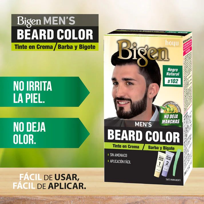 BIGEN TINTE PARA BARBA Y BIGOTES-B102 NEGRO NATURAL