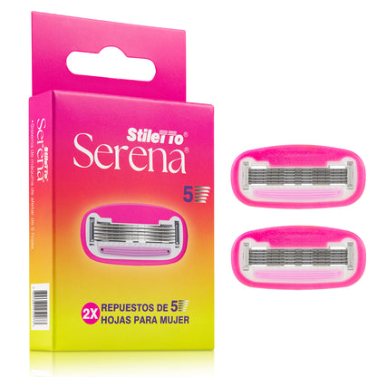 STILETTO SERENA REPUESTOS PARA MAQUINA DE AFEITAR PARA MUJER DE 5 HOJAS