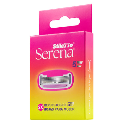 STILETTO SERENA REPUESTOS PARA MAQUINA DE AFEITAR PARA MUJER DE 5 HOJAS