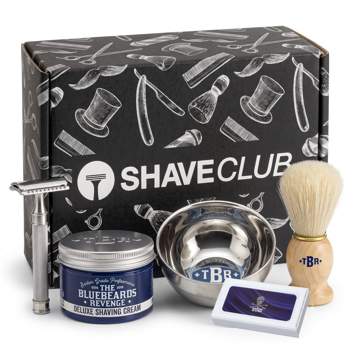 THE BLUEBEARDS REVENGE SET BARBERO CON MAQUINA CLASICA DOBLE HOJA