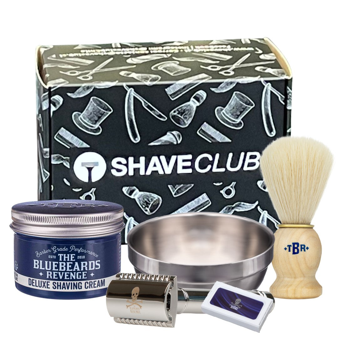 THE BLUEBEARDS REVENGE SET BARBERO CON MAQUINA CLASICA DOBLE HOJA