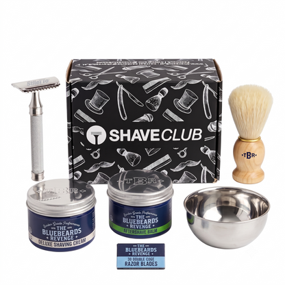 THE BLUEBEARDS REVENGE SET DE AFEITADO CON MAQUINA DOBLE HOJA