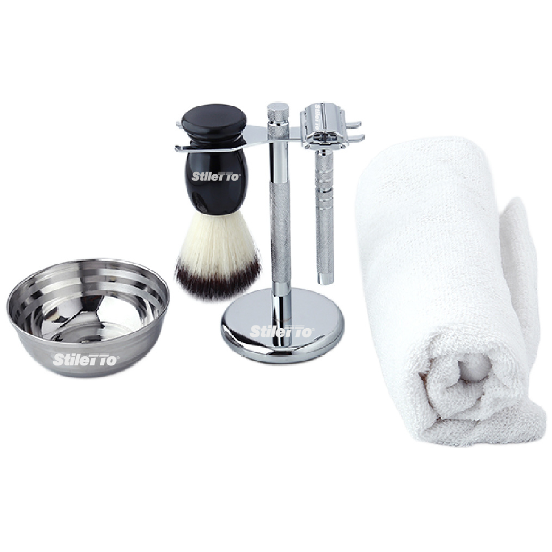 STILETTO SET COMPLETO DE AFEITADO LS01-CROMO