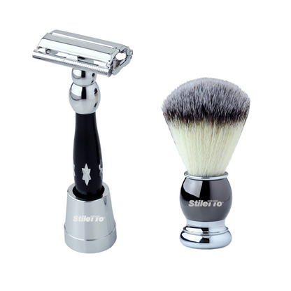 STILETTO SET DE AFEITADO BROCHA Y MAQUINA DE AFEITAR DOBLE HOJA SRS -81D510B