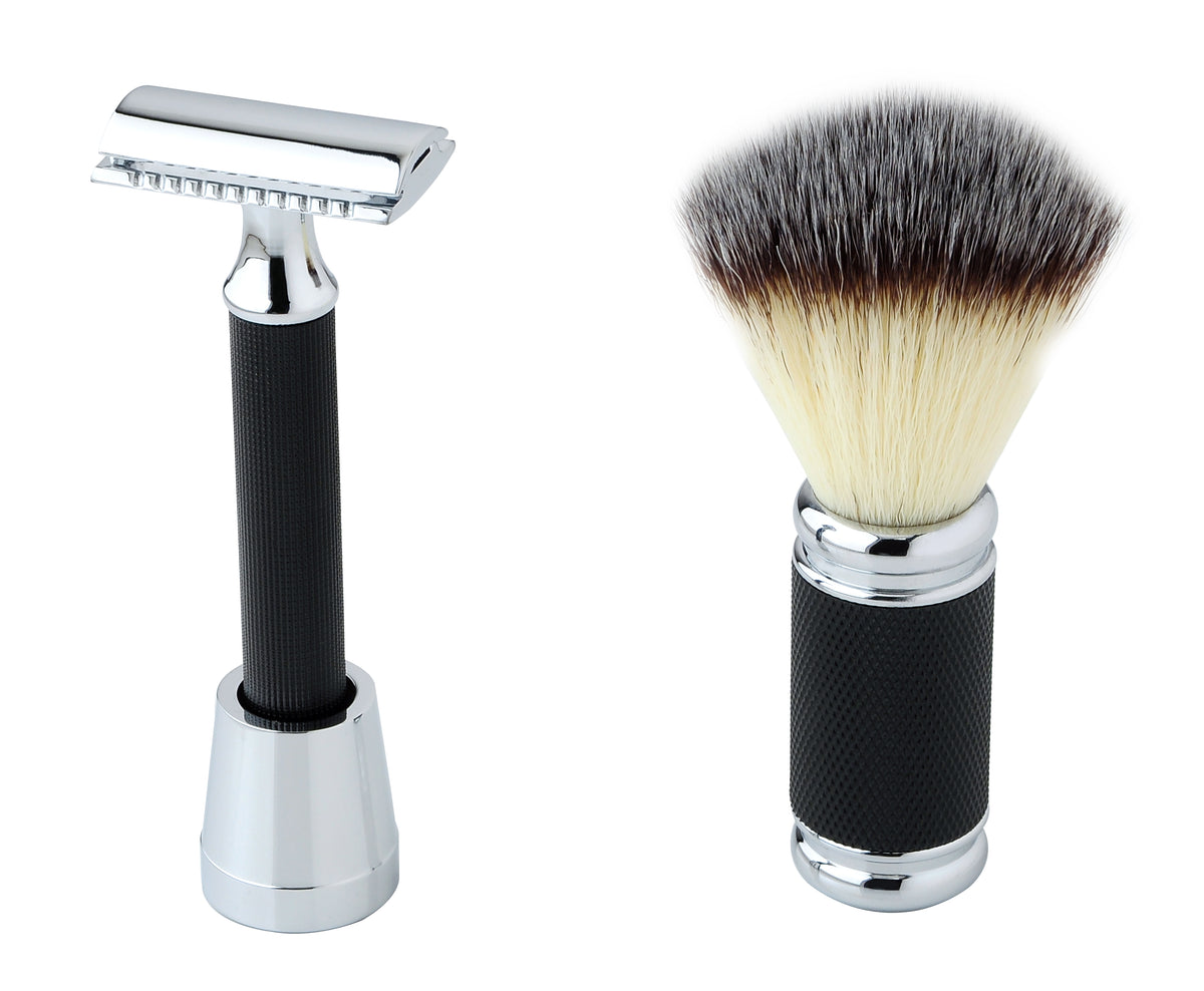 PEARL SET DE AFEITADO BROCHA Y MAQUINA DE AFEITAR DOBLE HOJA SRS -T121