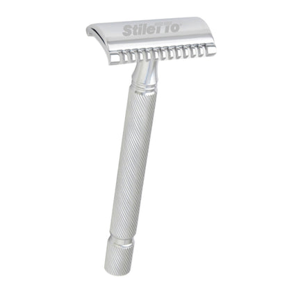 STILETTO ST02 MAQUINA DE AFEITAR DOBLE HOJA DE 3 PIEZAS-PEINE ABIERTO