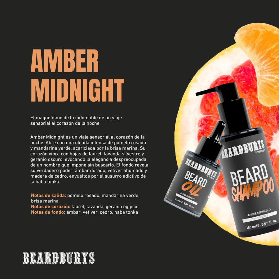 BEARDBURYS SHAMPOO ENERGIZANTE PARA LA BARBA AMBER MIDNIGHT
