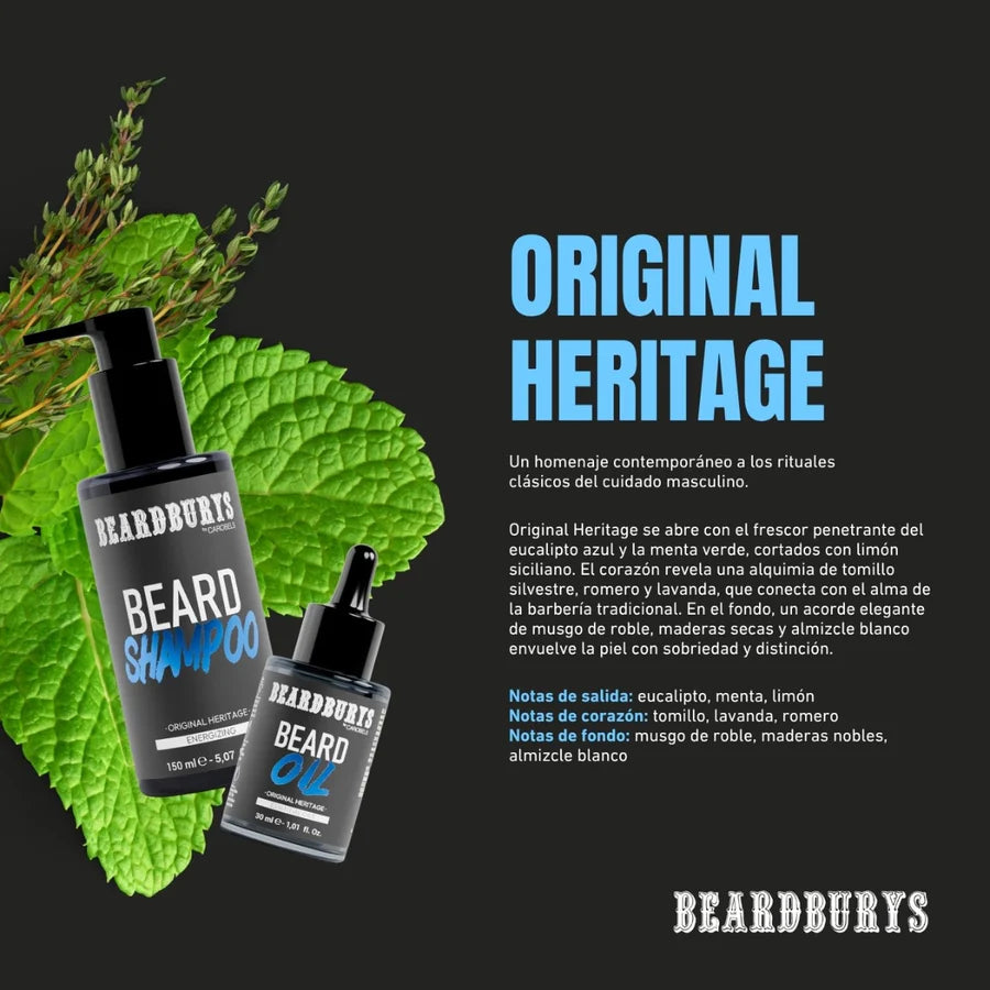 BEARDBURYS SHAMPOO ENERGIZANTE PARA LA BARBA ORIGINAL HERITAGE