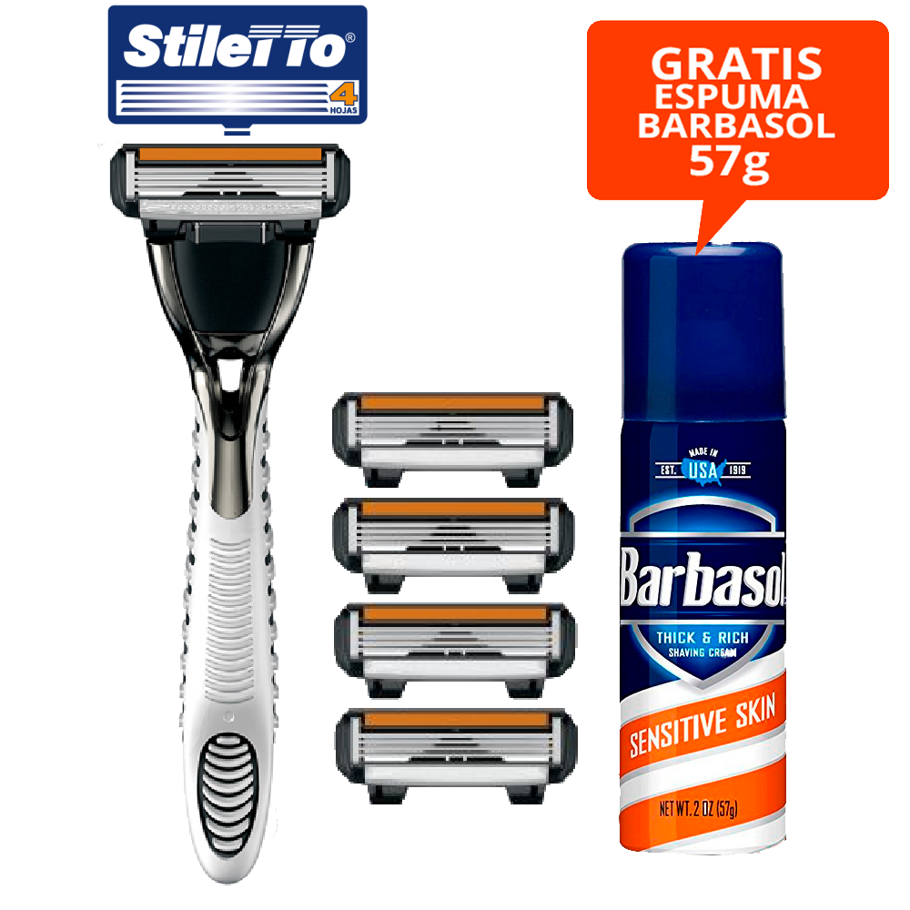 STILETTO® KIT DE AFEITAR DE 4 HOJAS