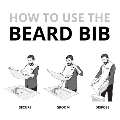 BEARD BIB, CAPA PARA BARBA, COLOR BLANCO