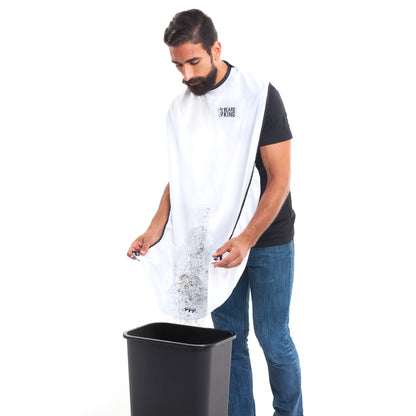 BEARD BIB, CAPA PARA BARBA, COLOR BLANCO