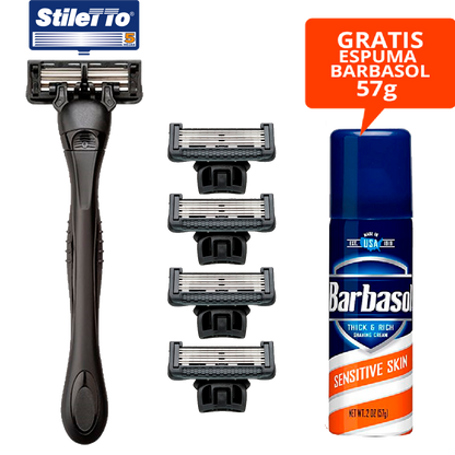 STILETTO® KIT DE AFEITAR DE 5 HOJAS PRO