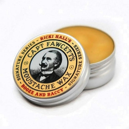 CAPTAIN FAWCETT'S SET CERA PARA BIGOTE RICKY HALL´S BOOZE AND BACCY CON PEINETA PLEGABLE